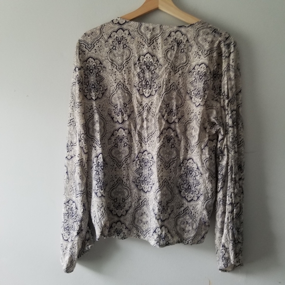 Altard State Paisley Boho Lace Up Sleeve Top Medium - Picture 10 of 10